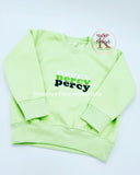 Triple Name Pastel Green Sweater