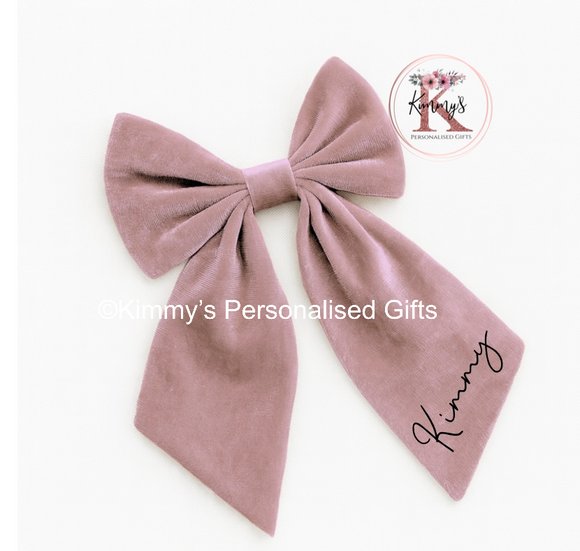 Rose Pink Personalised Christmas Bow