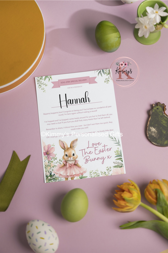 Pink Egg-stra Special Delivery Easter Bunny Letter