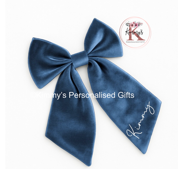 Powder Blue Personalised Christmas Bow