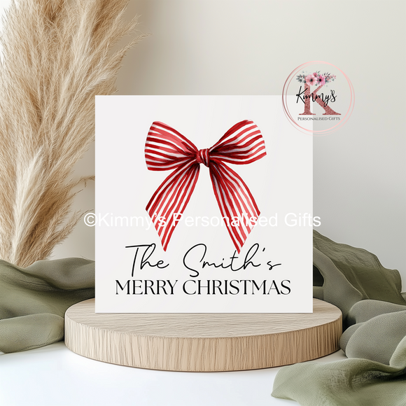 Red Bow Christmas Card