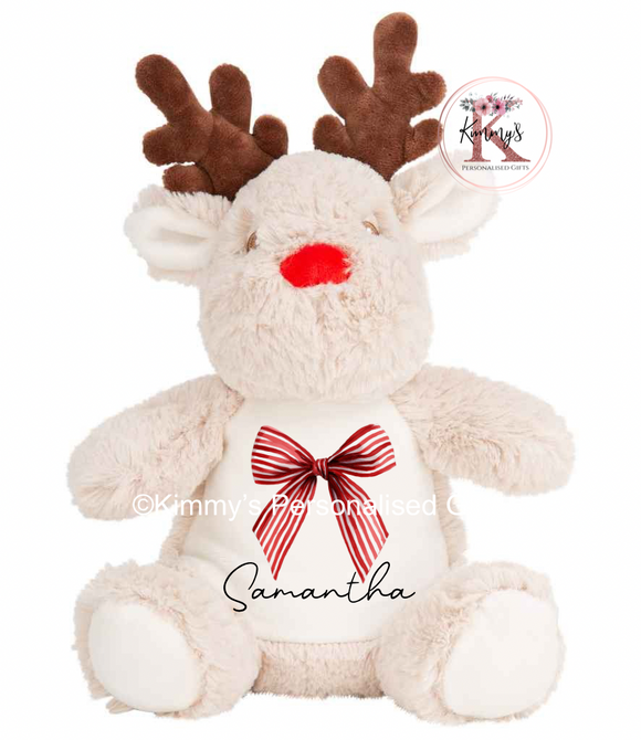 Personalised Reindeer Teddy (20 different designs)