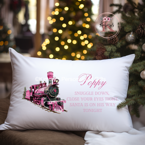 Pink Train Christmas Eve Pillowcase Kimmy s Personalised Gifts