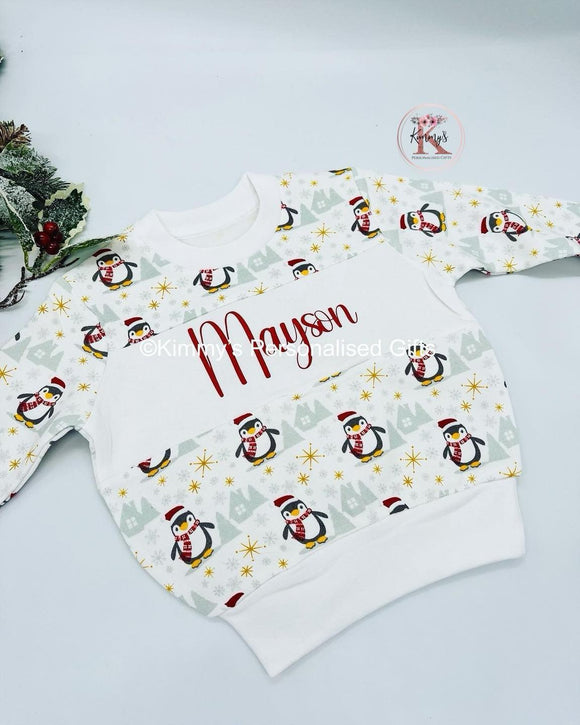 Childrens Christmas Jumper - Penguin