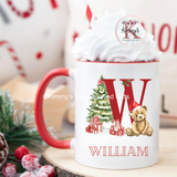 Teddy Initial Christmas Mug