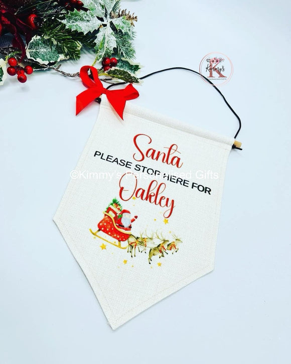 Santa Stop Here Flag