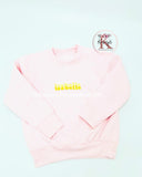 Triple Name Pastel Pink Sweater