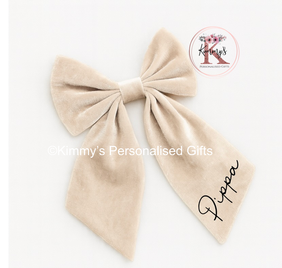 Cream Personalised Christmas Bow