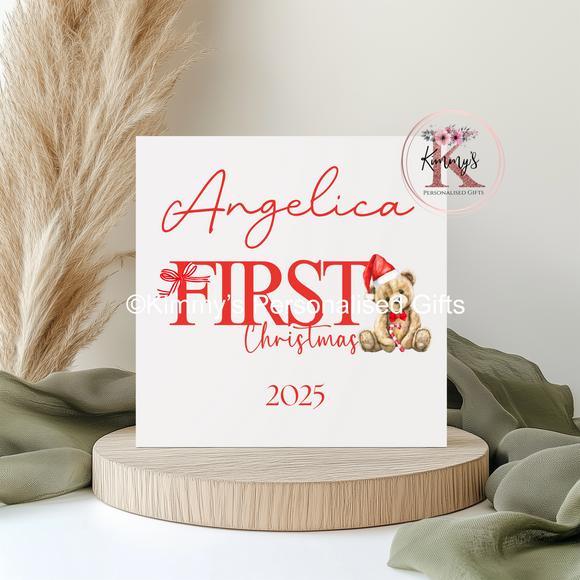 Red First Christmas Card