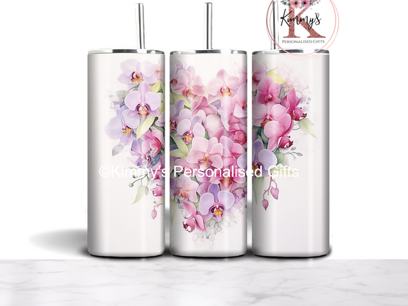 Lilac and Pink Floral Tumbler