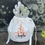 Pink Christmas Tree Antler Treat Bag