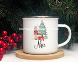 Nutcracker with Christmas Tree Enamel Mug