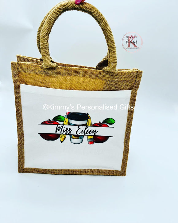 Teacher Jute Tote Bag