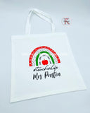 Rainbow Teacher Tote Bag