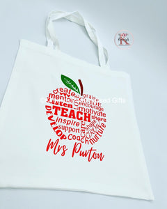 Apple Teacher Tote Bag