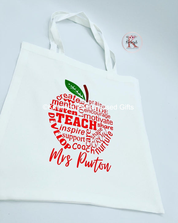 Apple Teacher Tote Bag