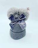 Personalised Double Pom Pom Childrens Hat
