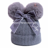 Personalised Double Pom Pom Childrens Hat