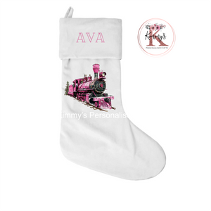 Pink Train Stocking