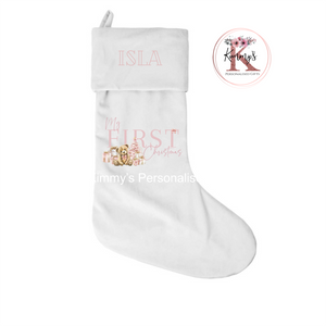 Pink First Christmas Stocking