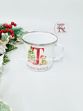 Initial Teddy Enamel Mug