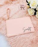 Pink PU Leather Clutch Bag