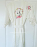 Childrens White Matte Satin Lace Robes