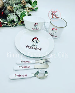 Christmas Bowl, Plate, Cutlery and Mug set