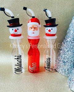 Christmas Snowman or Santa Bottle