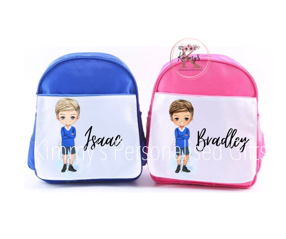 Blue School Boy Backpack