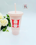 Letter and Name Tumbler with Straw