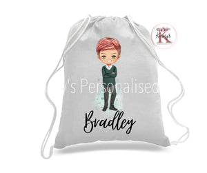 Green School Boy Drawstring Bag