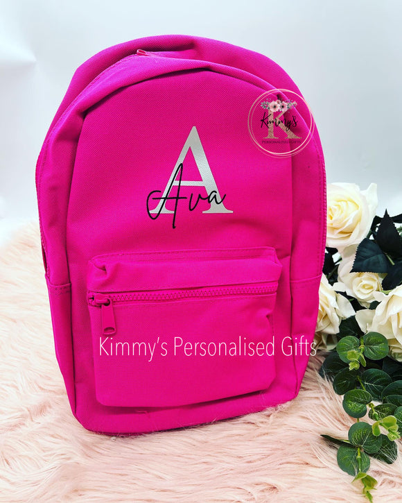 Hot Pink Personalised BackPack