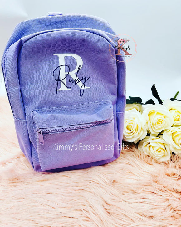 Lilac Personalised BackPack